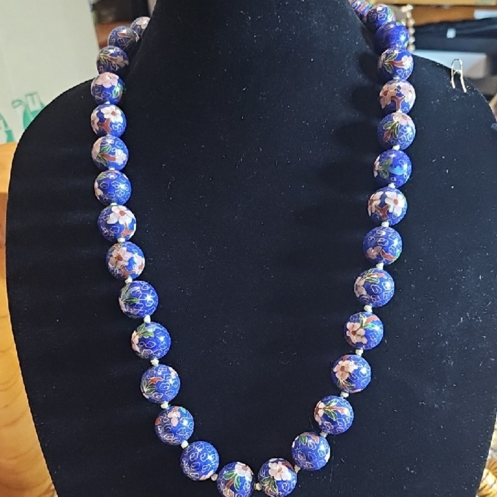 Large Bead Cloisonne Necklace/ Bracelet Set